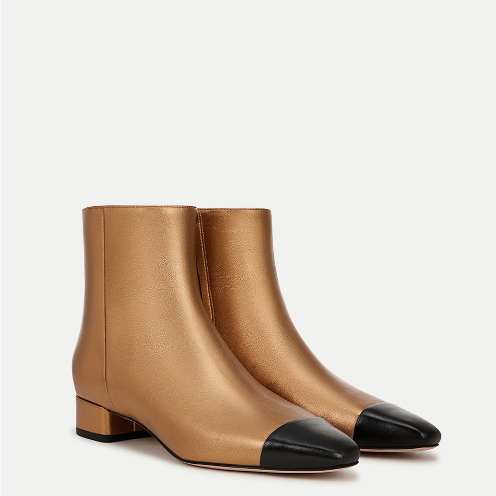 Elegant Gold and Black Women's Ankle Boots
